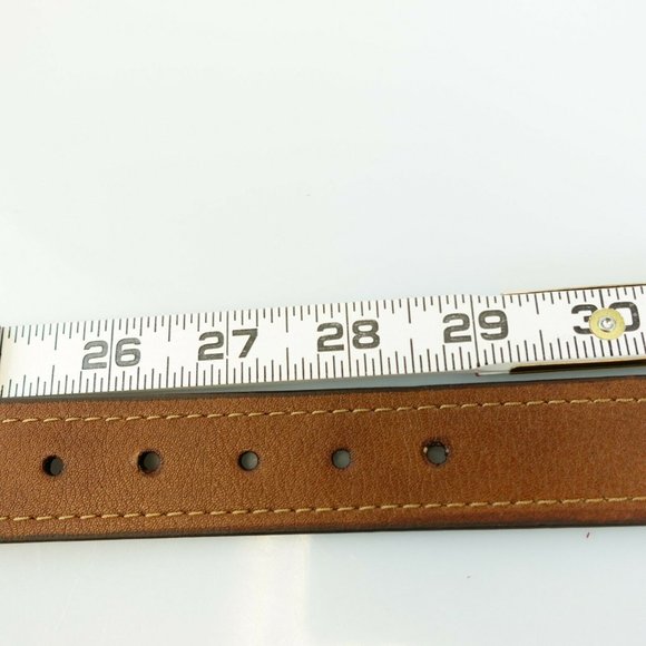 COLUMBIA Belt Men's Leather Brown Classic MEDIUM Work Frame Silver Buckle - Picture 6 of 9